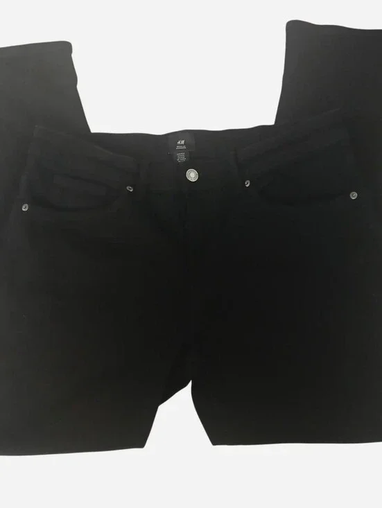 H&M Black Men's 34W×30L Straight Leg Jeans