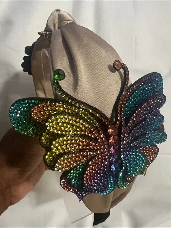Butterfly Crystal Embellished Headband - Multicolor