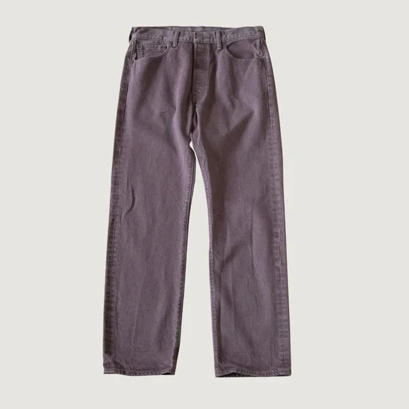 Levi's 501 Jeans Mens Purple White Oak Cone Denim Straight Leg 34x34 Heritage