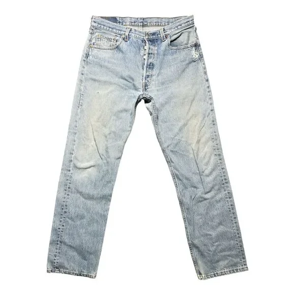 Levi’s 501 XX Light Wash Jeans Made In USA 33X32 Distressed