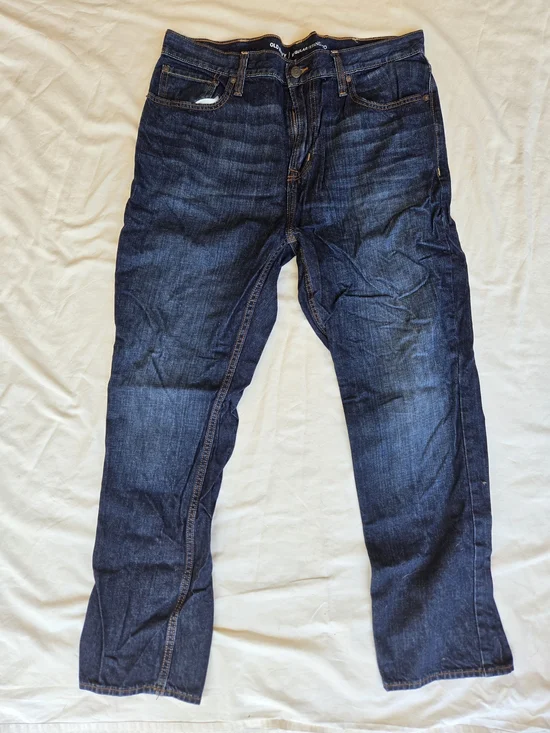 Old Navy Men's Dark Blue Straight-Leg Jeans