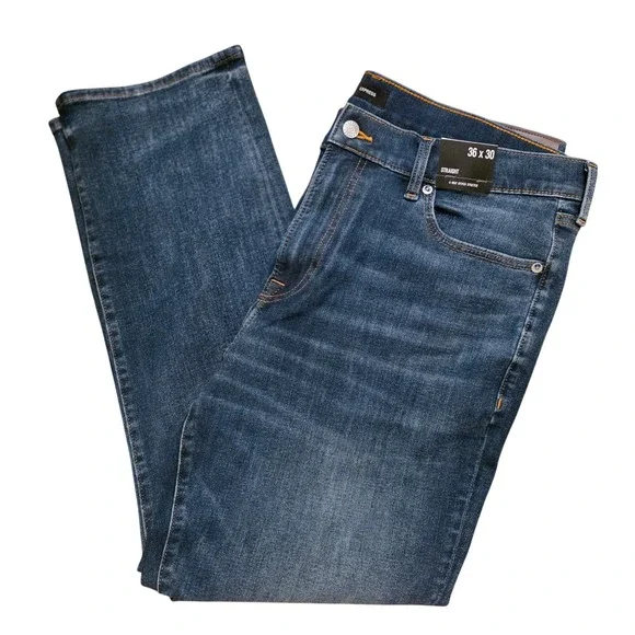 Express Mens Straight Leg 4-Way Hyper Stretch Jeans Dark Wash 36x30 NWT