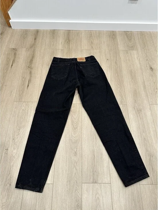 Vintage Levis 550 Jeans Mens 34x34 Black Denim Cotton Straight Relaxed Made USA