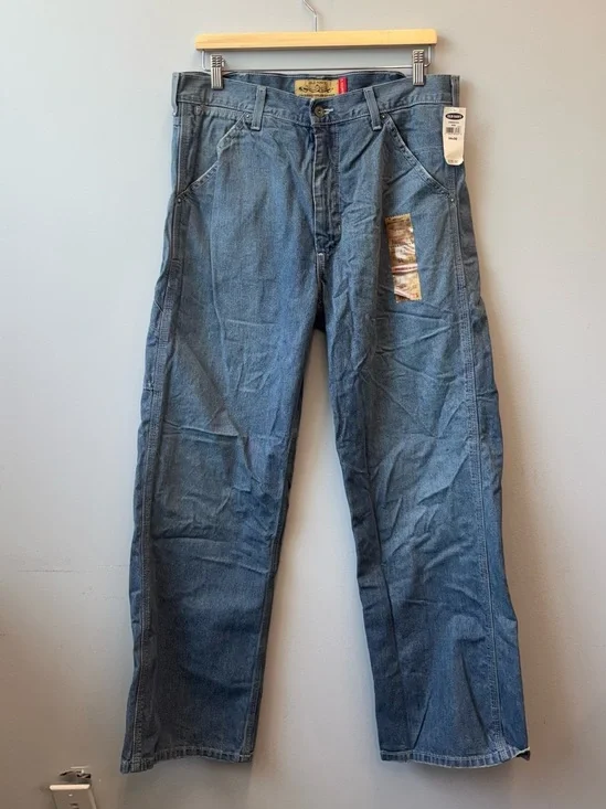 Vintage NWT Old Navy Painters Blue Jeans 34x32 Baggy Y2K
