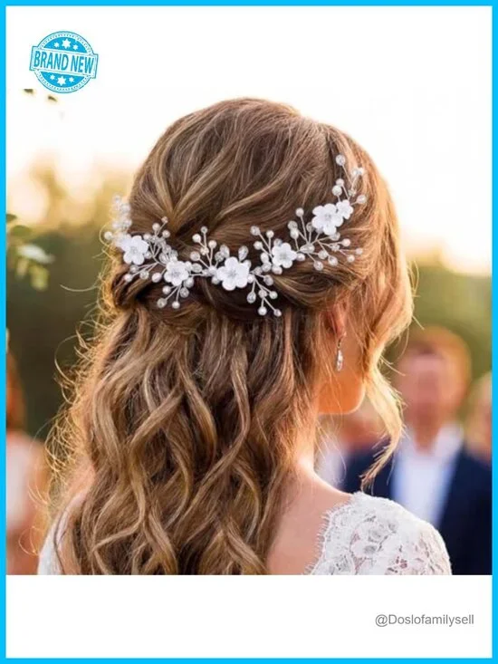 Silver Pearl Hair Vine Bridal Headpiece Wedding Hair Accessory
