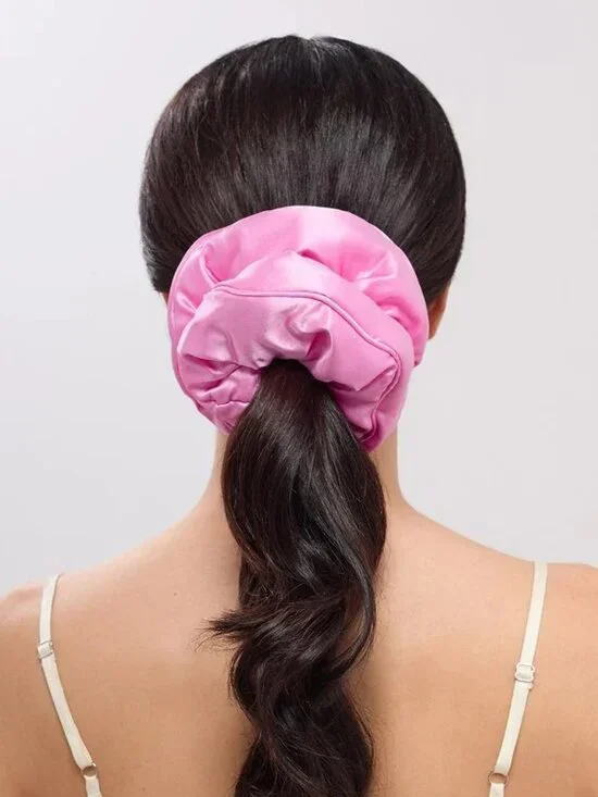 DROWSY Hotel Paradiso Heatwave Padded Scrunchie in Pink Heatwave NWT
