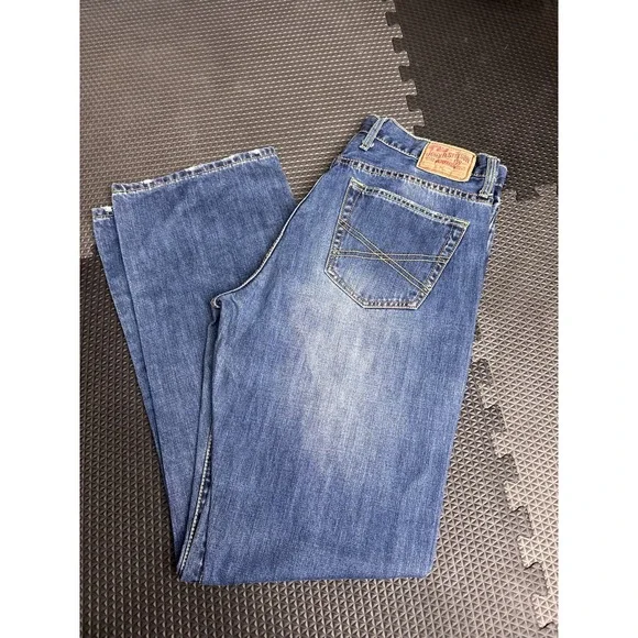 John B. Stetson Co. Men's W35 L34 Modern Straight Leg Jeans Medium Wash Blue