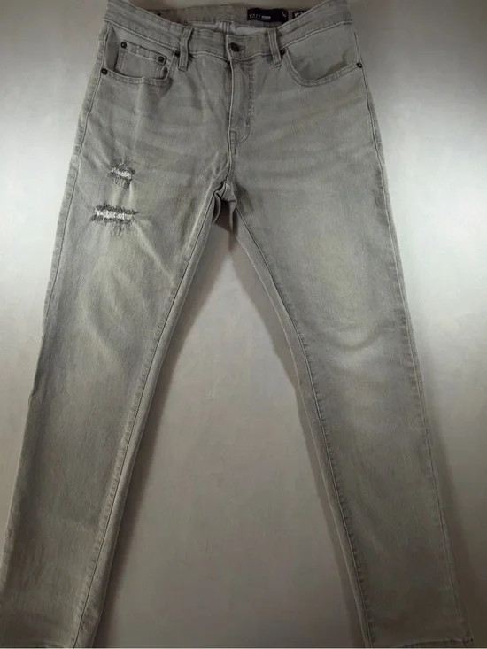 Slim Distressed Men's Jeans in Light Gray by