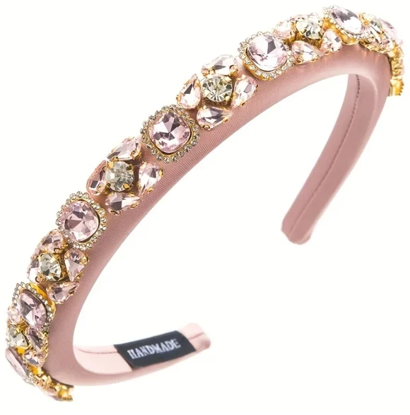 Rhinestone Headband, Pink  NEW