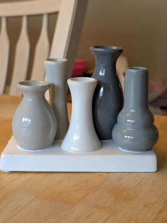 Multi Connected Ceramic Bud Vase Set