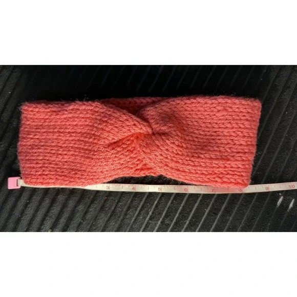 Handmade Crochet Twisted Ear Warmer Headband Coral Winter Head Wrap