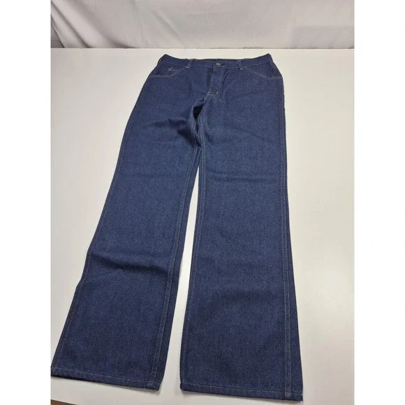 VTG Roebucks Sears Jeans Mens 36x32 Dark Blue Straight Leg Cowboy Denim NWOT