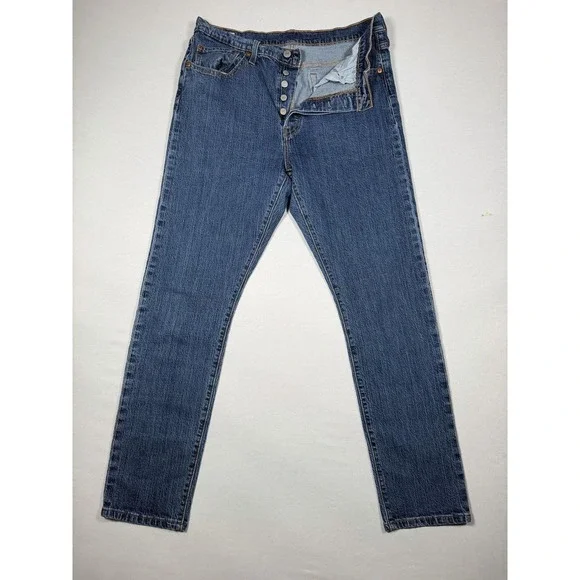 Levi's Premium Jeans Mens 32x30 Blue Medium Wash Denim Button Fly Straight Leg