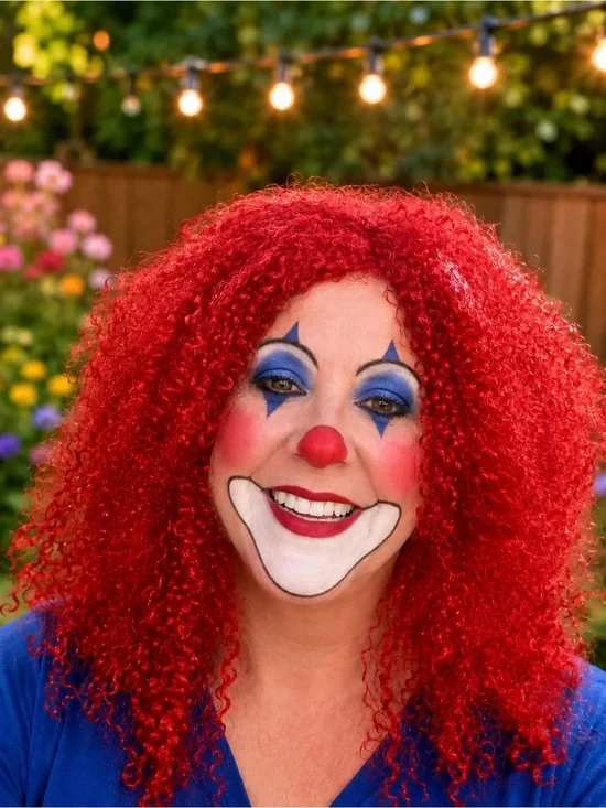 Colorful Clown Accessories with Wig, Socks & Tie.