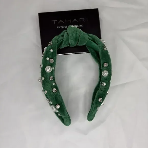 Tahari Green Embellished Head Band New, preppy, event, special occasion, casual