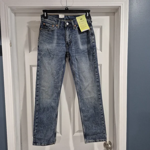 Levi's 514 Jeans Mens 29x30 Slim Straight Flex Distressed‎ Performance Denim New