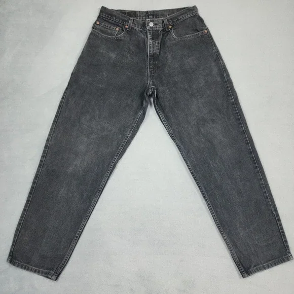 Vintage Levis 560 Loose Fit Jeans Mens Size 34x30 Black Baggy Tapered Denim Y2K