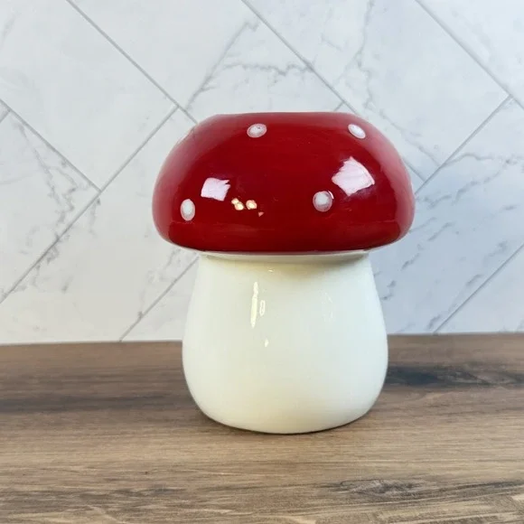 Huntington Home‎ Red & White Mushroom Ceramic Vase Novelty Decor Cottagecore