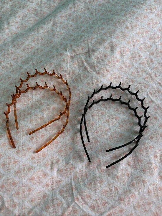 Zigzag Plastic Headband - Black and Tortoiseshell