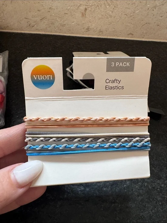 Vuori Crafty Elastics 3-Pack - Peach, Gray, Blue