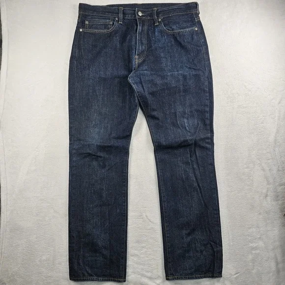 J.Crew 1040 Jeans Men 36x32 Kaihara Denim Japanese Fabric Dark Wash C9053 Indigo