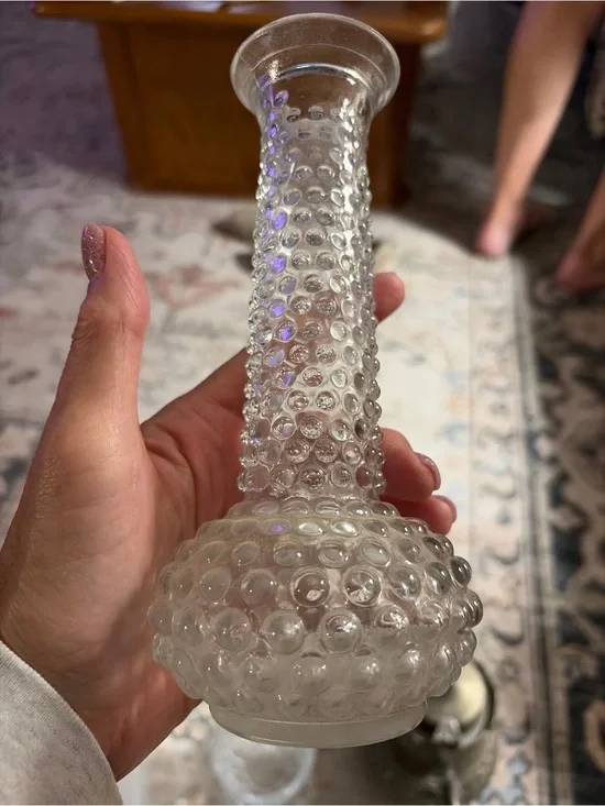 Vintage E.O. Brody Hobnail Glass Bud Vase
