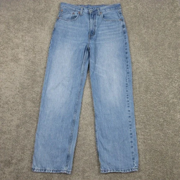 Levis Jeans Mens 32x29 (Tag 32x32) Blue 565 Loose Straight Baggy Fade Denim Pant