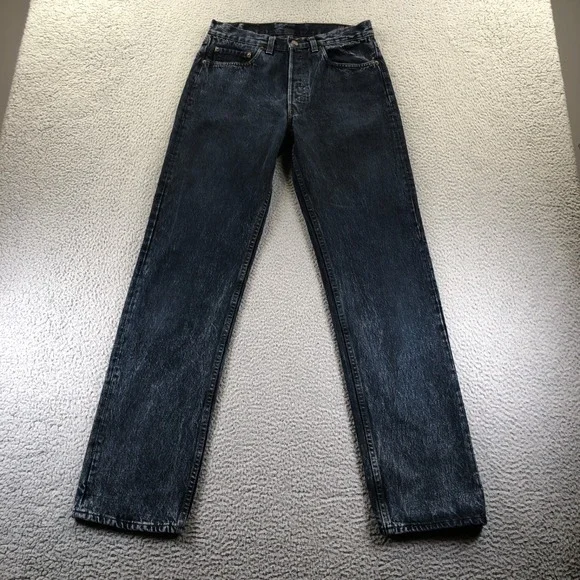 Vtg Levis Jeans Mens 31x34 501 Blue Button Fly Straight Dark Wash Made In USA