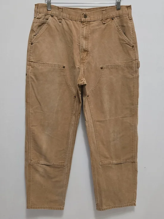 Carhartt B136 Brown Double Knee Duck Work Pants 36x32 Carpenter Dungaree
