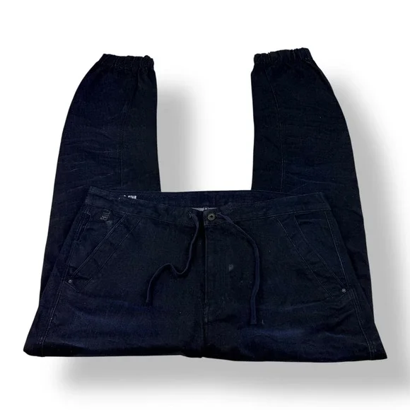 G Star Raw Men Tapered Cuffed Denim Jogger Jeans‎ Dark Wash Size 40x32