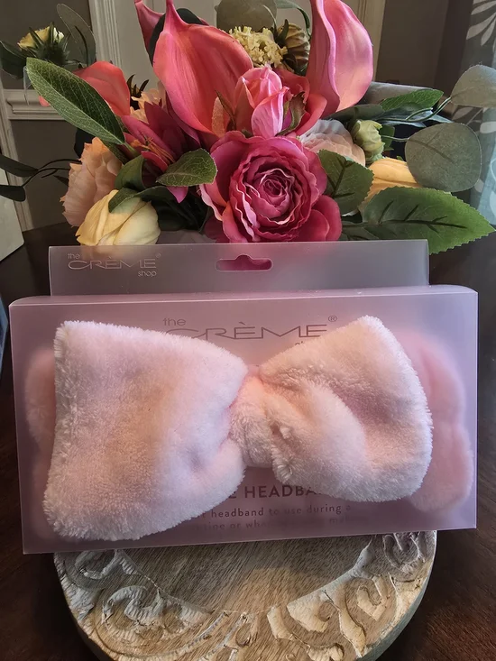 The Crème Shop Plush Pink Bow Headband