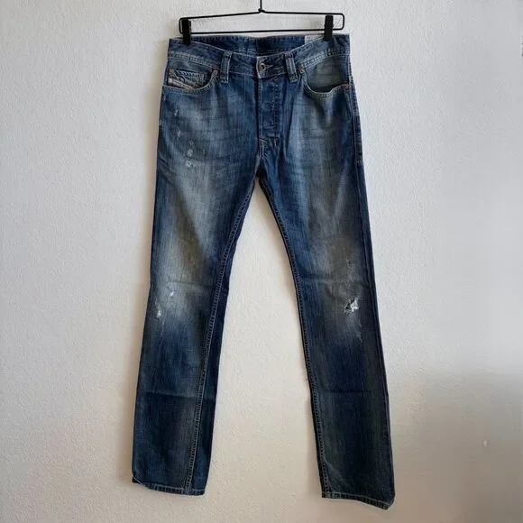 DIESEL Safado Faded Distressed Regular Slim Straight Denim Jeans Mens 28x32 Y2K
