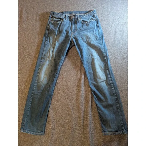 Levis 502 Jeans Mens 34x32 Medium Blue Denim Regular Taper Comfort Stretch