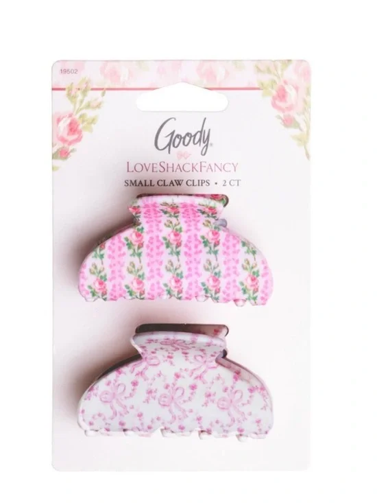 🎀 Goody x LoveShackFancy Small Claw Clips - 2ct - Pink 💖