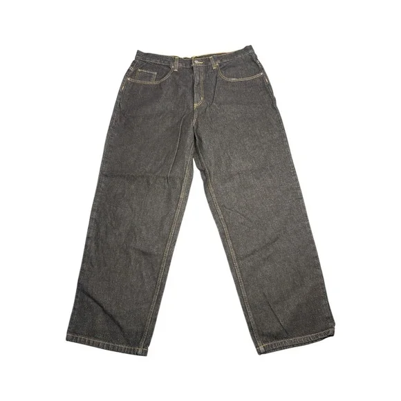Vintage Anchor Blue Baggy Jeans Mens 38x32 Dark Wash Black Skater Wide Leg 90s