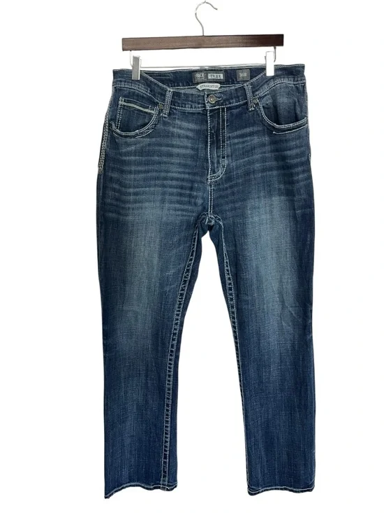 ARIAT | Mens Tyler Medium‎ Wash Heavy Stitch Straight Leg Jeans 36R