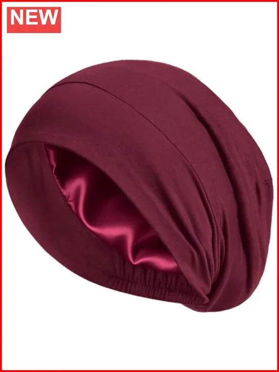 Mulberry Silk Lined Bonnet - Adjustable Night Sleep Cap for Hair Care