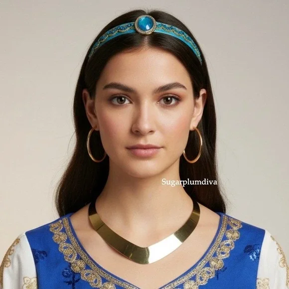 Princess Headband Collar Necklace Hoop Earrings‎ Halloween Cosplay Party Costume