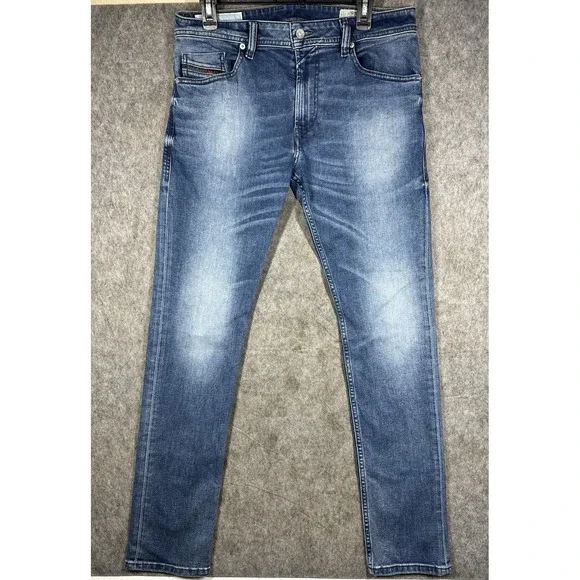 Diesel Thommer Mens Jeans 32x32 Slim Skinny Stretch Distressed Blue Denim