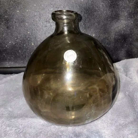 Recycled Smoky Glass Vase Hand Blown, By Vidrios, San Miguel Coop. V. Hand Made