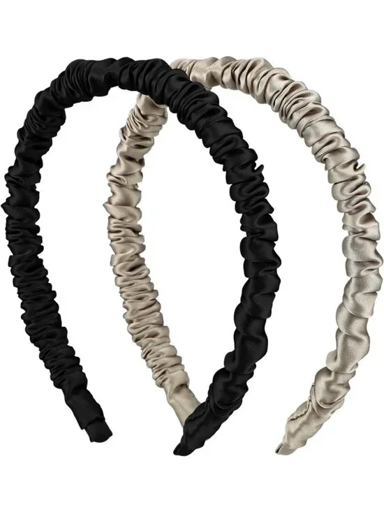 2 Pcs Mulberry Silk Headbands for Women - No-Slip, No-Headache Hair Accessories