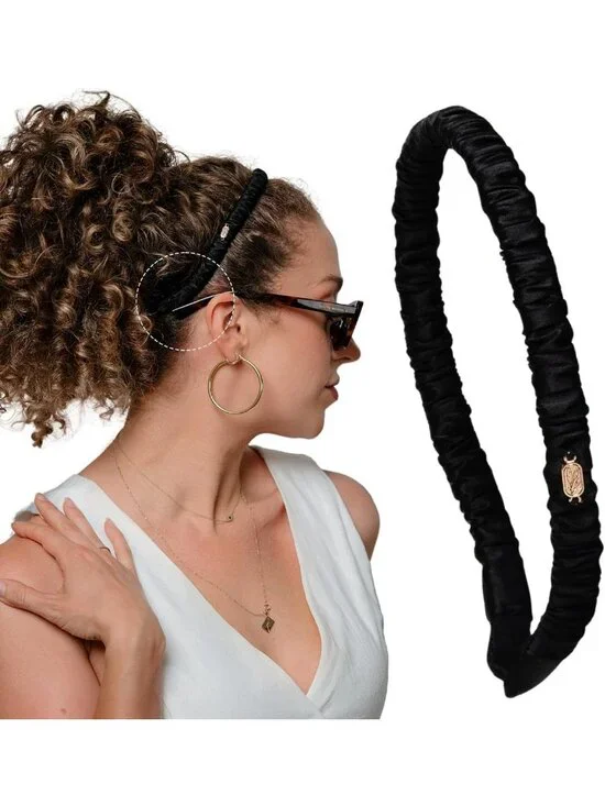 Luxury 100% Mulberry Silk No-Slip Headband for Curly & Textured Hair - Comfort