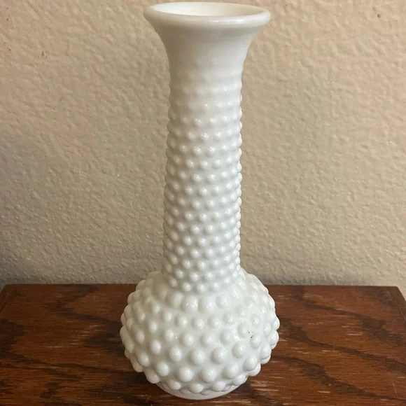 Vintage EO BRODY Hobnail Milk Glass Bud Vase