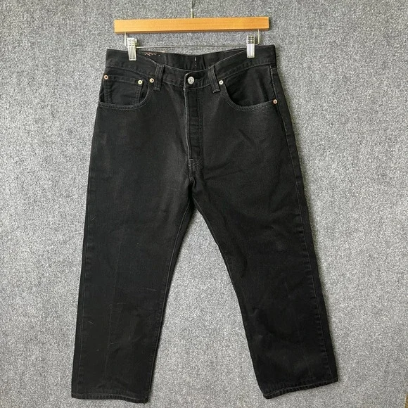 Levi's 501 Original Fit Jeans Men's 34x32 Black Mexico Made Actual 31x25.5