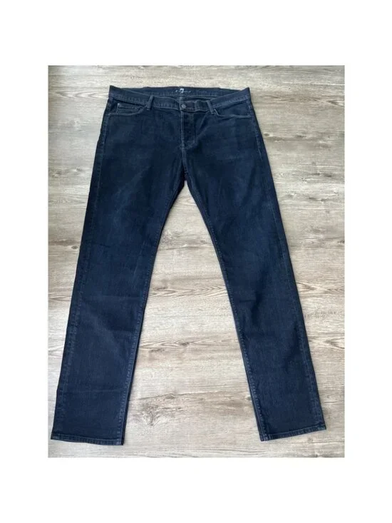 7 For All Mankind Rigby Jeans Mens 40x34 Dark Wash Button Fly Straight Premium