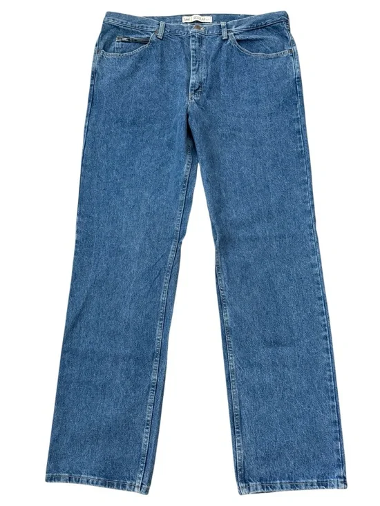 Lee Regular Fit Jeans Mens 42x36 Fits 40x36 Medium Wash Straight Leg 100% Cotton