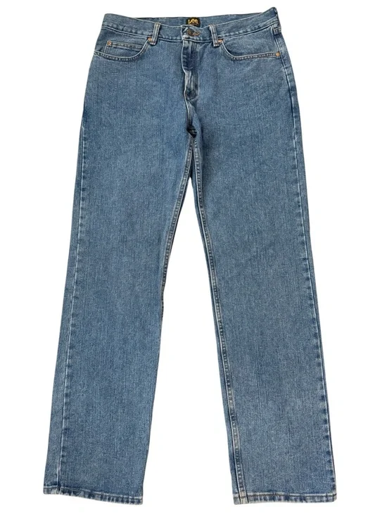 Lee Relaxed Fit Jeans Men’s 34x34 Fits 34x33.5 Medium Wash Straight Leg Cotton