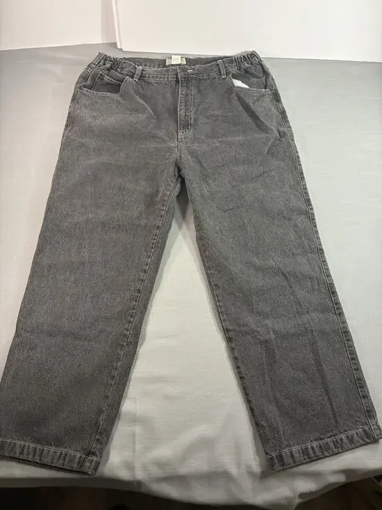 Duke Haband Baggy Fit Jeans Men's 36x28 (40s) Gray Wide Leg Y2K Elastic Waist