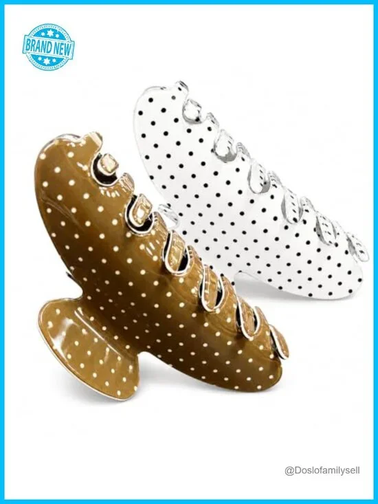 Polka Dot Hair Claws - Strong Non-Slip Hold, Acrylic Hair Accessories for Women