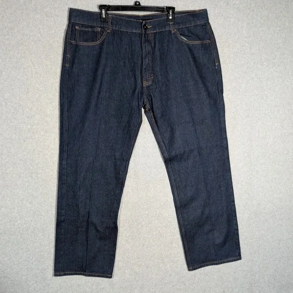 Rocawear Jeans Mens 46x34 Blue Embroidered Baggy Y2K Streetwear  *43x31.5